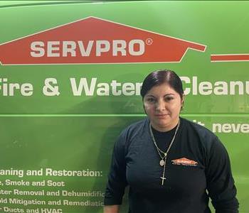 Image of female employee with a SERVPRO shirt