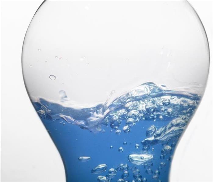 Image of water inside a light bulb